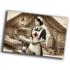 nice vintage woman nurse in a field hospital retro WW2 Photo Glossy 4*6 in P50 picture