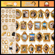 24 Pcs Mini Vintage Gold Picture Frames - Small Resin Photo Frame Set, Bulk picture