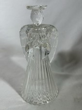 Vintage Avon Glowing Angel Crystal Candlesticks Praying Angels Glass Christmas picture