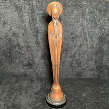 Solid Copper-Modernist Praying Virgin Mary Statue Tall Art  MCM Vtg Retro 13”  picture