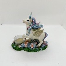 Vtg Hamilton Collection Rainbow Dreams Hope Unicorn Candle Holder picture