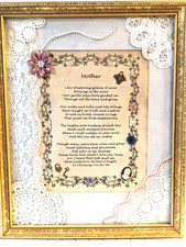 Vtg-Wall Decor-Framed Poem Victorian Style -Entitled 