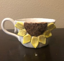 NAF Ceramic Studio Art Pottery Hand Painted Sunflower Mug Tea Cup Signed picture