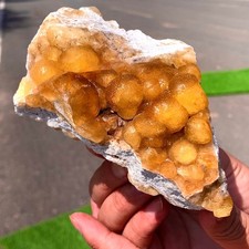 1.6LB Natural transparent yellow spherical fluorite mineral crystal sample picture