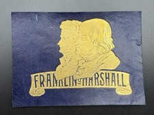 c1910 Large Franklin & Marshall College F&M Tobacco Leather 3.5x2.5 Antique picture