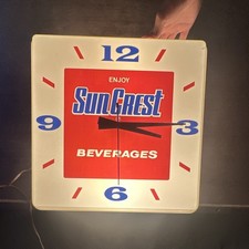 1950’s Vintage Lighted Square Advertising Wall Clock. picture