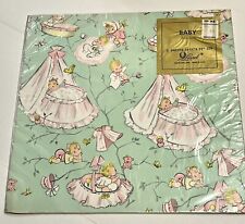 Vintage Laurel Gift Wrap Sheets New Baby -Two Sheets New Old Stock picture