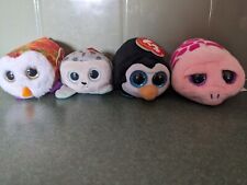 Ty Beanie Baby Tsum Tsums Mimi Owl Iceberg Seal Pockets Penguin Lot Of 4 picture