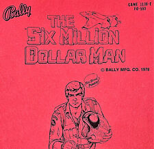 Bally Six Million Dollar Man Pinball Machine Manual Schematics ORIGINAL picture