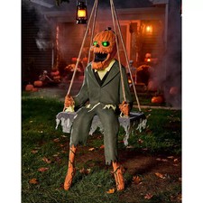 5 Ft Pumpkin Nester Animatronic Decorations Animated Swinging Creepy picture