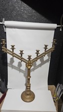 Antique 1890s Church Alter Candelabra Adjustable Brass 7 Candle (Pat Date Error) picture