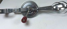 Vintage EKCO Egg Beater Hand Crank Mixer Red Handles Working Kitchen Utensil picture