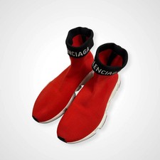 BALENCIAGA バレンシアガ / SPEED TRAINER CUFFED ロゴ レッド×ブラック 参考定価：130,000程度 SIZE:28.5 picture