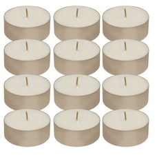 LumaBase Extra Large Tea Light Candles - Set of 12, White picture