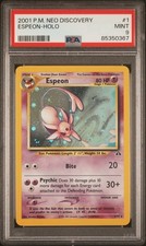 💎CLEAN PSA 9 MINT Espeon Neo Discovery Pokemon Card WOTC 1/75 picture