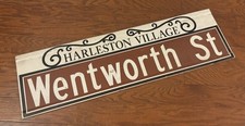 Retired Historic Harleston Village Wentworth Street Sign Charleston SC Rare picture