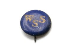 Vintage WSS War Savings Stamps Pin Blue & Gold WWI WWII Era US Patriotic Lapel picture