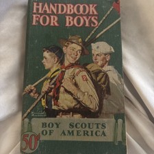 VINTAGE 1945  EDITION BOY SCOUT HANDBOOK, 38TH PRINTING Norman Rockwell cover picture