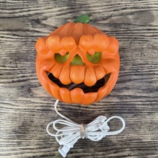 Vintage 1989 Enesco Lighted Ceramic Jack O Lantern Mark Cook Wall Plaque HTF picture