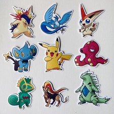 Pokemon Happy Pikachu Vinyl Stickers (9 PACK) - Matte Laminated & Waterproof picture