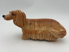 Lynda Corneille Caboose the Long Haired Dachshund Dog#20252  Ceramic Signed  picture