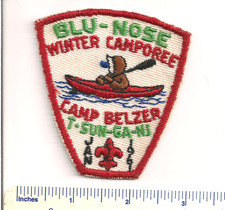 1961 Camp Belzer T-Sun-Ga-Mi Blu-Nose Winter Camporee patch MINT bsa picture