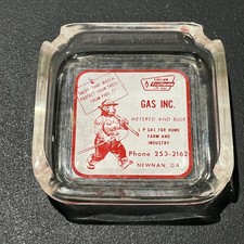 Vintage Smokey Bear. Sinclair Gas- Glass Ashtray-Georgia picture