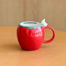 New 2025 China Starbucks Fruit Series 12oz Strawberry Shaped Ceramic Mug- picture