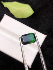 4ct Natural Bi-Color Tourmaline from Afghanistan Premium Faceted Emerald Stepcut picture