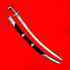 Old Indo Persian Mughal Ottoman Islamic Gold Koftgari Wootz Sword Shamshir Kilij picture