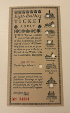 Colonial Williamsburg 1953 Eight Building Adult Ticket Exhibition Buildings picture