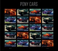 2022 USPS PONY CARS STAMPS SC#5715-5719 MNH SHEET OF 20 *5 (100 pcs total) picture