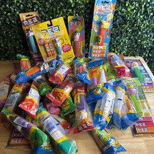 Huge PEZ Dispenser Lot of 45 Used And New In Package Disney, Looney, Holiday picture
