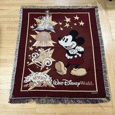 Vintage 90s Disney World Fringe Floor Rug Theme Parks Landmarks Decorative 58x50 picture