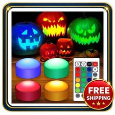 4 Pcs Halloween LED Pumpkin Lights with Remote Timer and Color Change picture