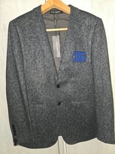 Blazer Dolce & Gabbana monopetto 2 bottoni in tessuto grigio mélange jacquard/lo picture