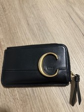 Chloe Leather C Card Holder Small Wallet Black Zippered picture