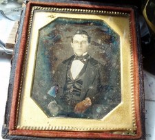 AMBROTYPE ? DAG ? EARLY PRIMITIVE ANTIQUE 1800'S PHOTOGRAPH 19TH CENTURY picture