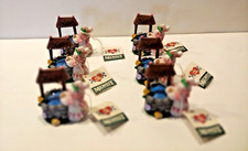 EDDIE WALKER Midwest of Cannon Falls  Bunny Rabbit Wishing well. Lot Of 6. NWT picture