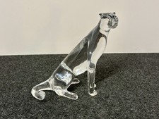 Baccarat France Crystal Seated Tanganyika Cheetah 6 1/2 Inches High picture