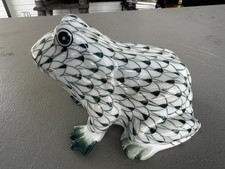 Vintage hand-painted, green, fishnet frog. Andrea by Sadek.  picture