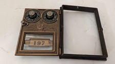 Vintage US Post Office Box Door with Eagle and Dual Combination Locks picture