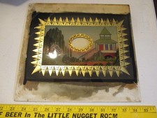 American Shelf Clock , Reverse Painted Glass Tablet Antique Vintage 11