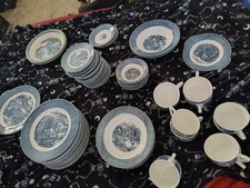 73+ Piece Vintage Currier & Ives Collection Blue & White 1950s–1970s picture