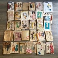 30+ Vintage Sewing Patterns Lot Simplicity McCalls Vogue 12 14 MidCentury Mod picture