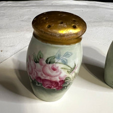 Antique T&V Limoges France Hand Painted Porcelain Salt & Pepper Shakers c1892 picture