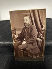 Antique CDV Photo c1890 Oscar Wils Kolding Denmark Victorian Bearded Man picture