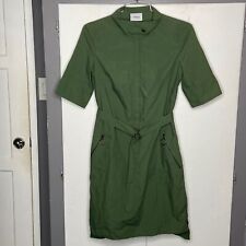 Akris Punto Womens  Green Military MIDI Dress Size 8 utility picture