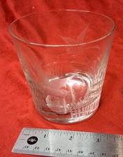 Vintage West Virginia Glass Etched Duck Hunting Double Old Fashioned Glass picture