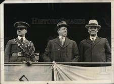 1931 Press Photo Mass Gov Joseph Ely & Maj PJ Kirk at baseball game picture